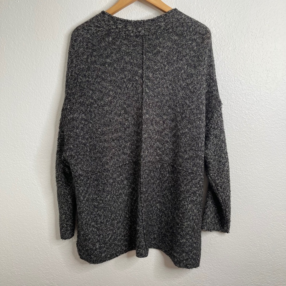 Pure Jill J. Jill Womens 1X Cardigan Sweater Black White Marled Open Front‎ Plus - Picture 5 of 5